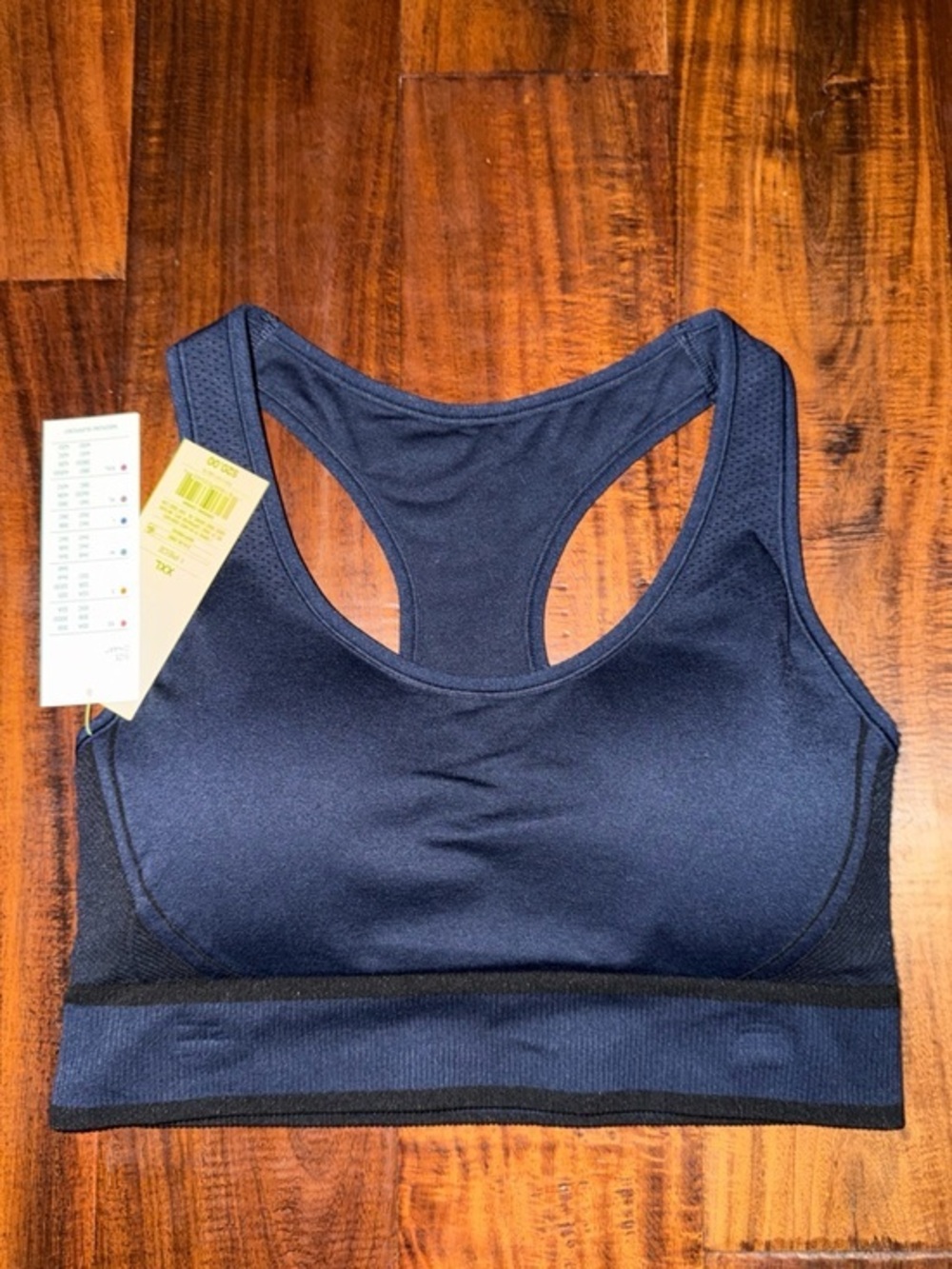 all in motion Navy Racerback Sports Bra - Supportive Seamless Design